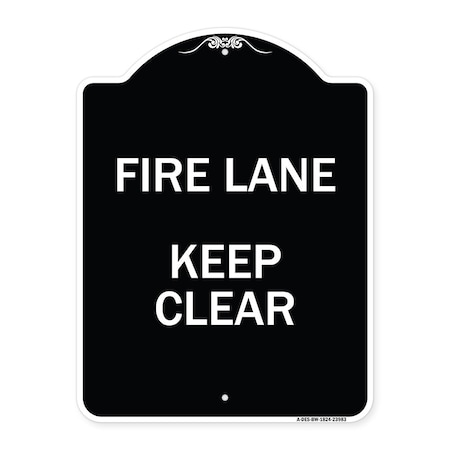 Fire Lane Keep Clear Heavy-Gauge Aluminum Architectural Sign